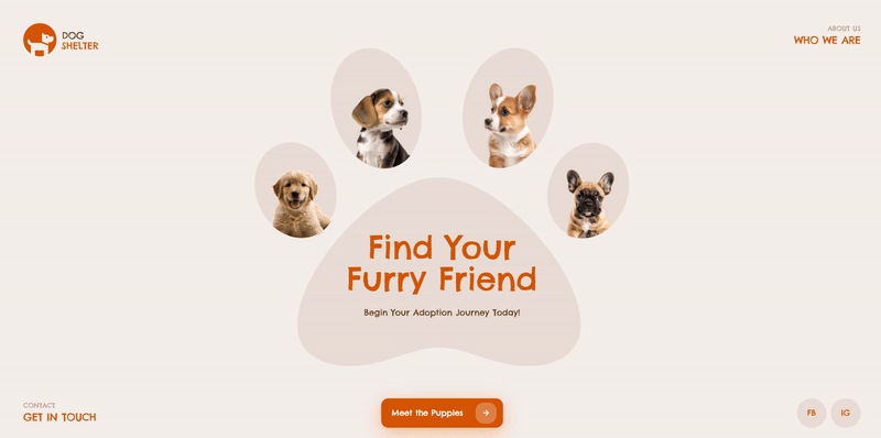 Website design for leading Pet Rescue Brand